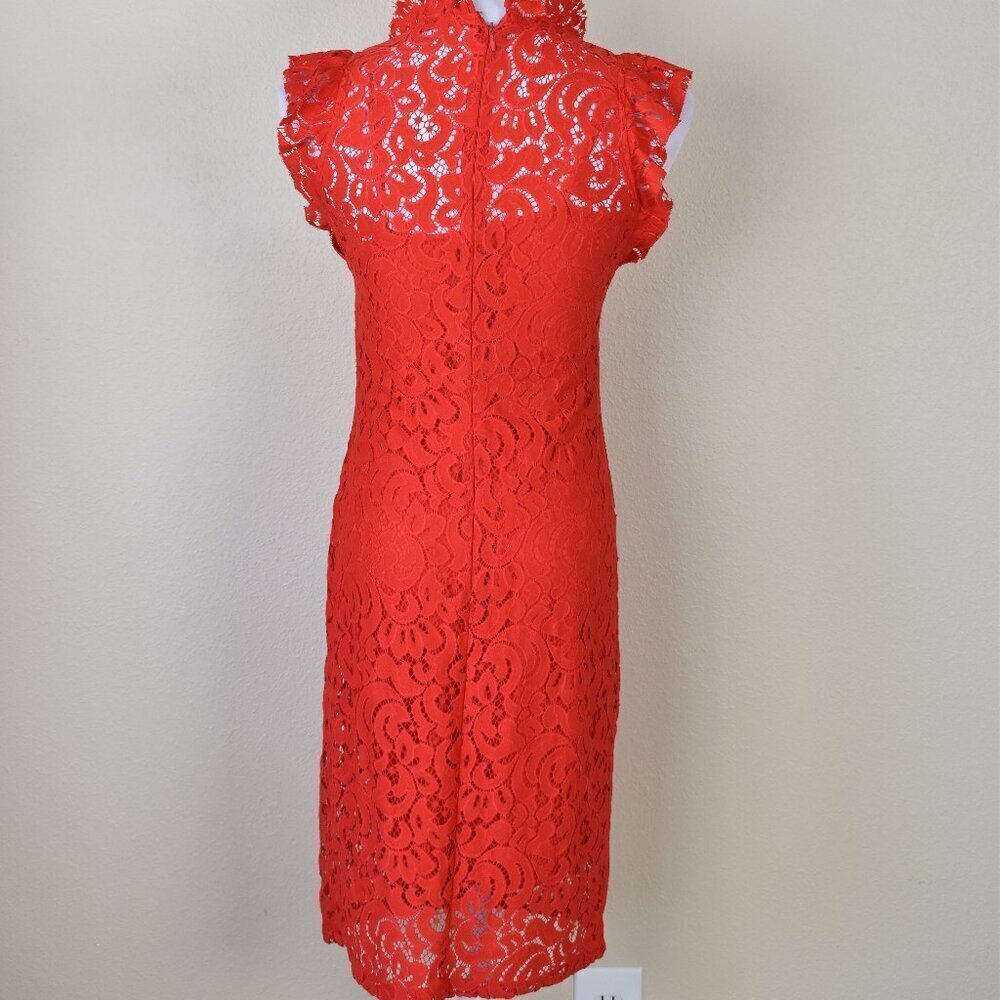 Alexia Admor Kendall Red Lace Sheath Dress XS - Picture 5 of 10
